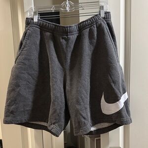 Nike Charcoal Shorts with White Swoosh